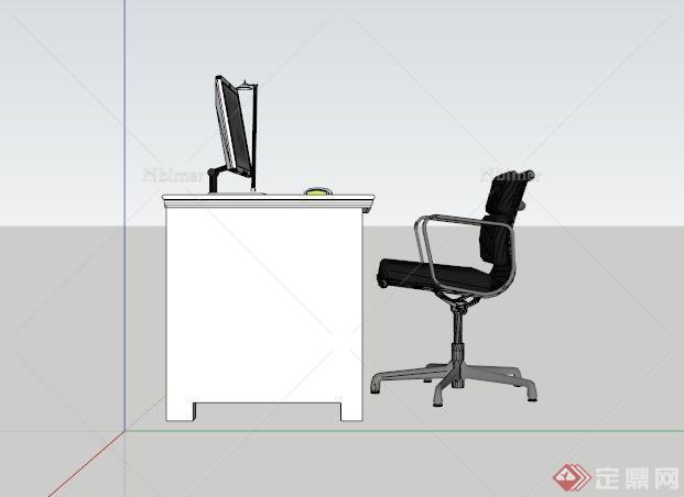 某现代电脑桌椅组合SU模型