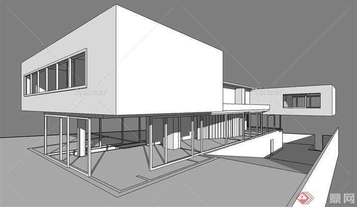 达尔雅瓦别墅住宅建筑su模型
