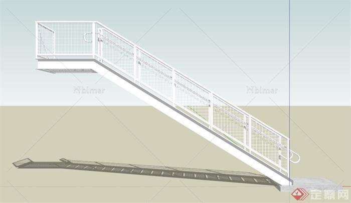 铁网栏杆楼梯SU模型