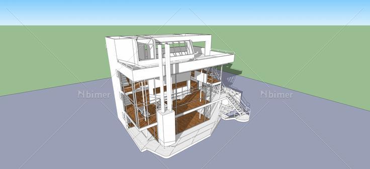 现代风格住宅(47627)su模型下载