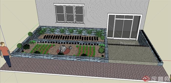 某住宅庭院景观设计S U模型