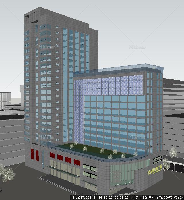 一个购物广场建筑方案精致SU模型