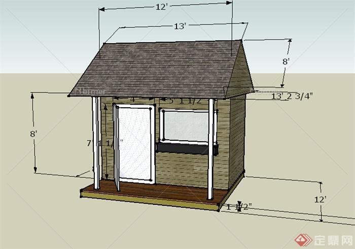 某地小型居住用房设计SU模型素材