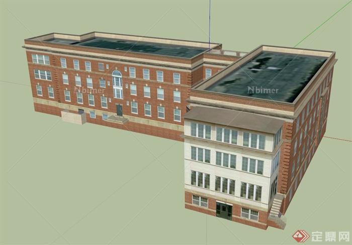 学生服务大楼建筑设计SU模型