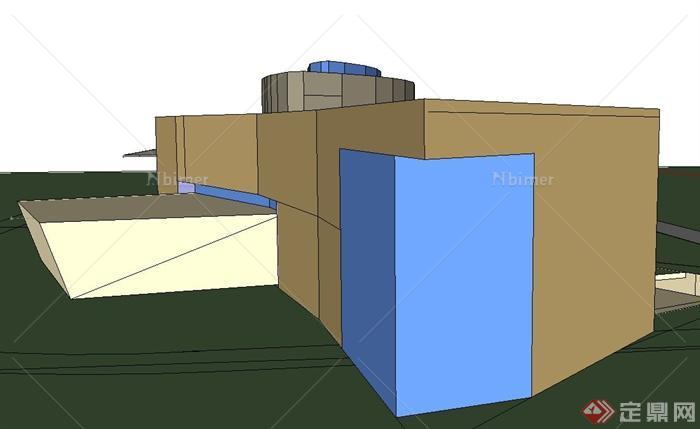 一个简单的办公楼建筑设计su模型