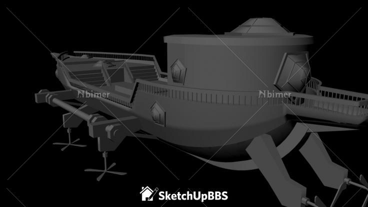［原创］古飞船建筑模型下载