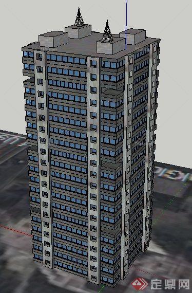 某地一栋高层办公楼建筑SU模型