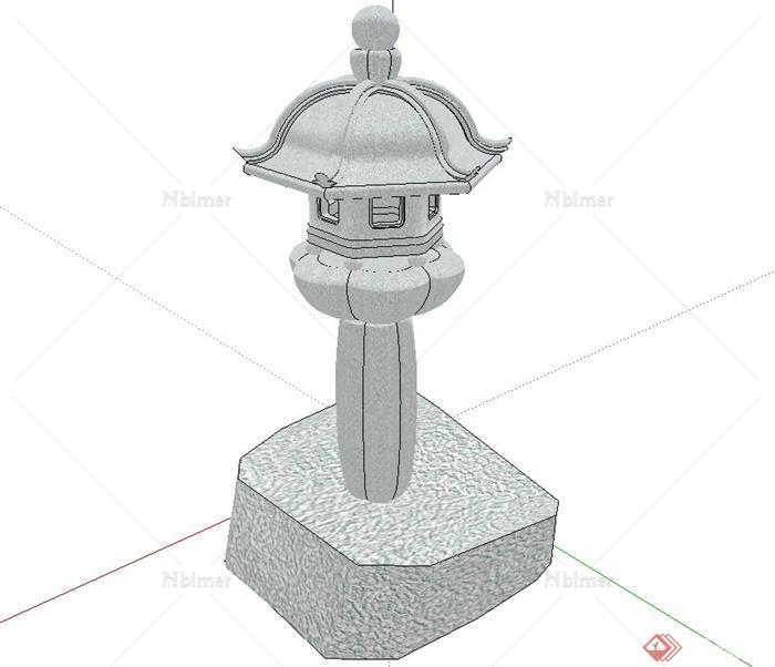 古典中式石燈设计su模型