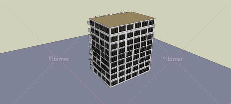 现代小高层公寓(81486)su模型下载