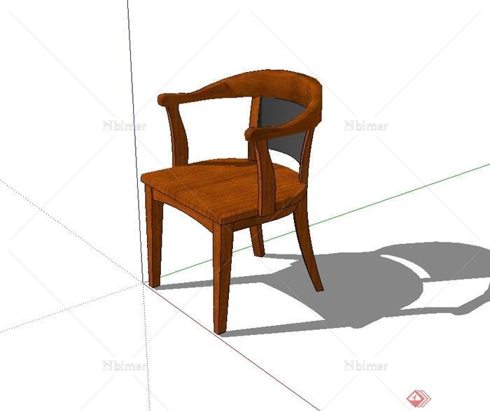 某现代风格独特详细精致木椅设计su模型[原创]