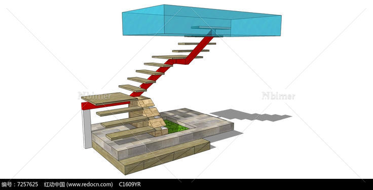 镂空楼梯su模型