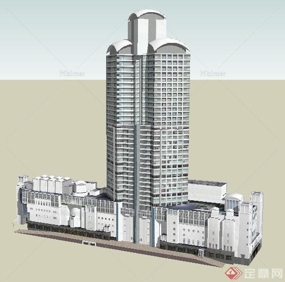 某现代商业、写字楼综合建筑设计SU模型