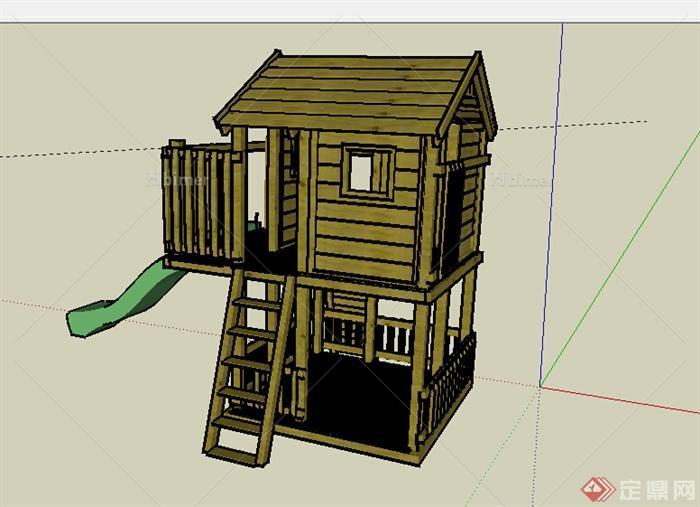 某多层小木屋居住建筑设计SU模型
