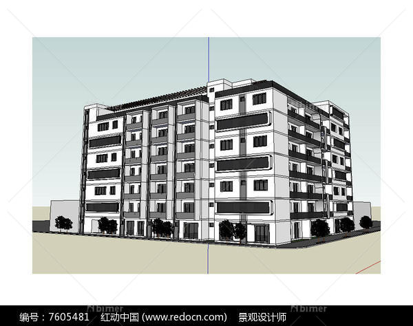 办公楼建筑草图大师SU模型