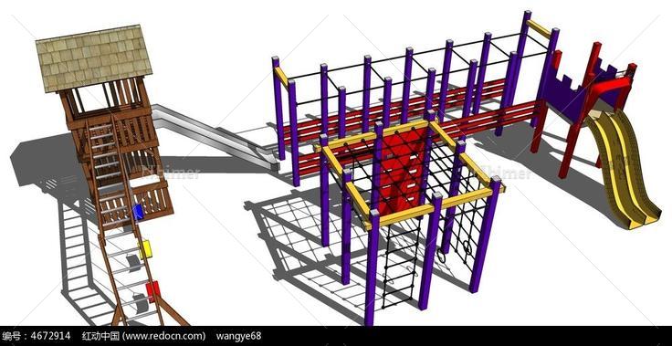 儿童运动设施skp模型