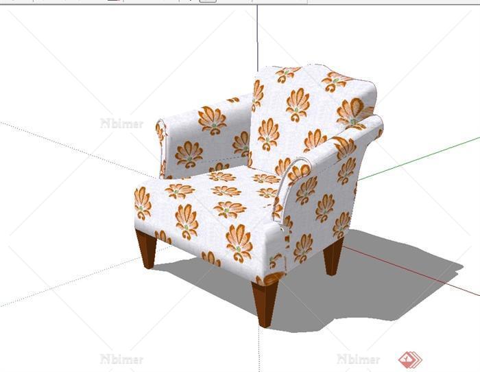 现代风格独特详细沙发椅SU模型[原创]