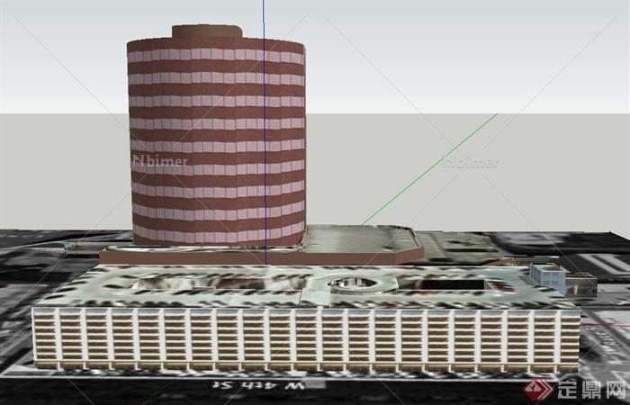 某现代综合办公楼建筑设计SU模型