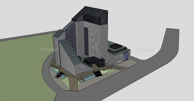 现代风格办公楼(71495)su模型下载