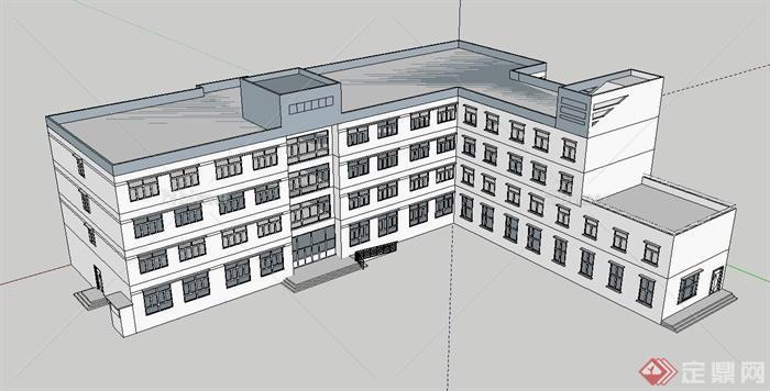 某所小学教学楼建筑设计SU模型