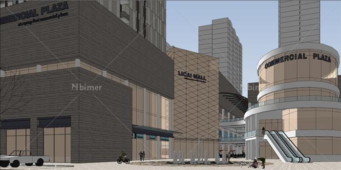 现代风格酒店 商业广场方案SU精致设计模型[原创
