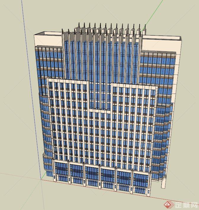 现代高层商城建筑设计SU模型