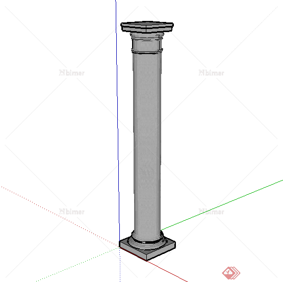 某现代圆柱景观柱设计SU模型素材