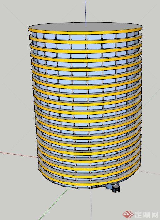 圆柱形建筑设计SU模型