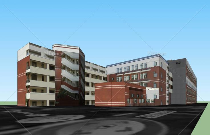学校--教学楼(38068)su模型下载