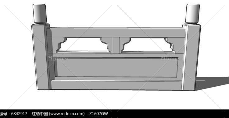 中式石栏杆模型