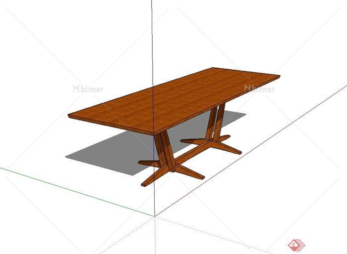 某现代风格木质创意桌子设计su模型[原创]