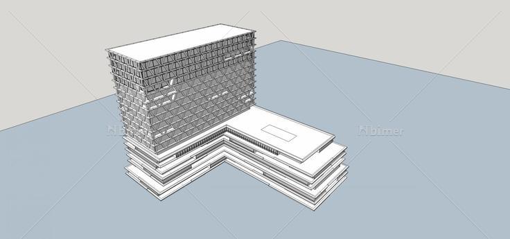 现代高层商业办公楼(71236)su模型下载