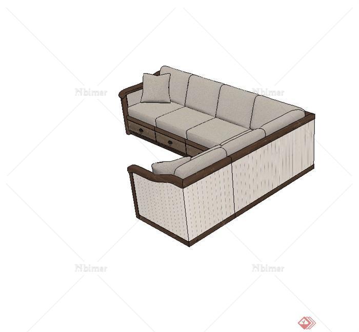 现代风格详细室内沙发设计SU模型[原创]