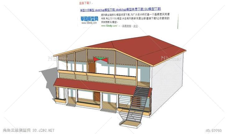 东南亚风格活动木板房SU模型