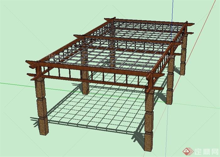 现代景观廊架设计su模型[原创]