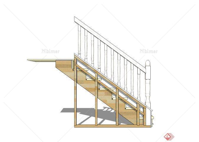 欧式木楼梯设计SU模型[原创]