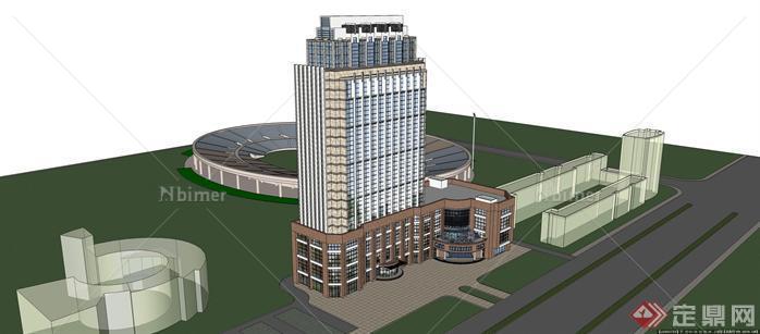 现代超高层办公楼建筑设计方案su模型