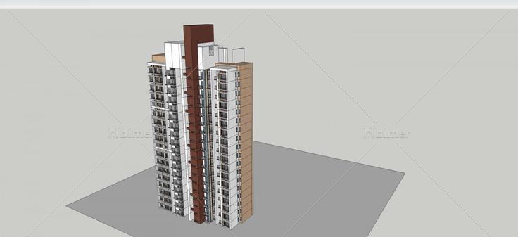 现代高层住宅(64612)su模型下载