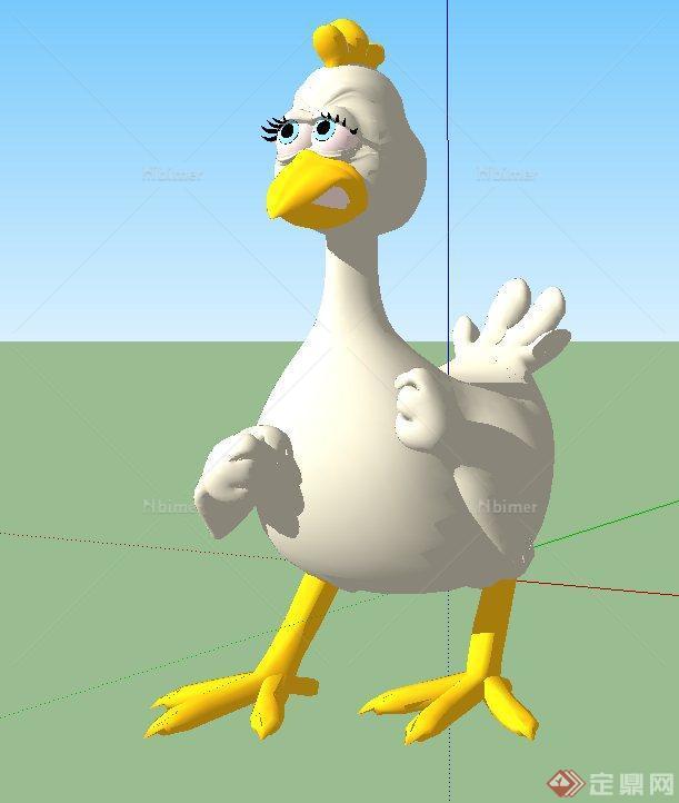 3D动漫母鸡设计SU模型