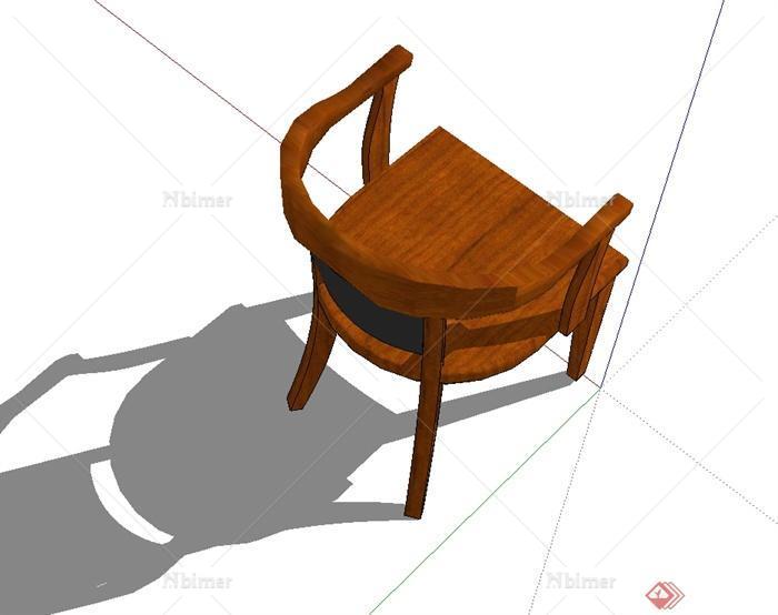 某现代风格独特详细精致木椅设计su模型[原创]