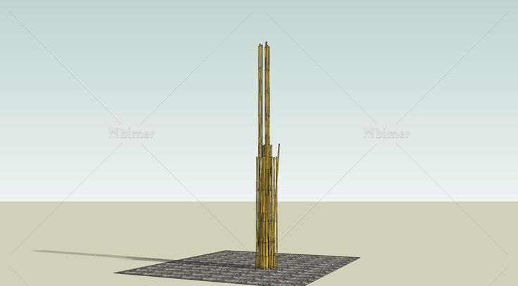 现代景观城市小品雕塑竹子亭塔30(114755)su模型