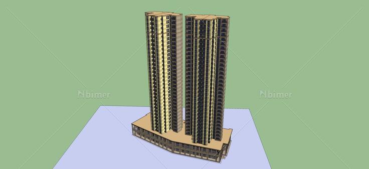 现代风格高层住宅(45936)su模型下载