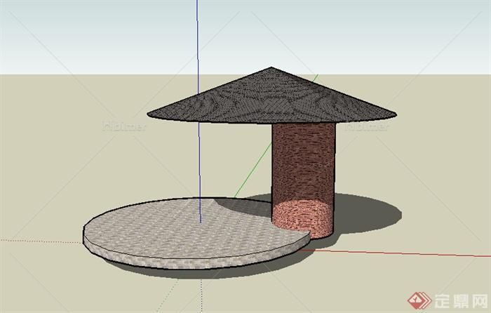 某特色休息亭设计SU模型素材