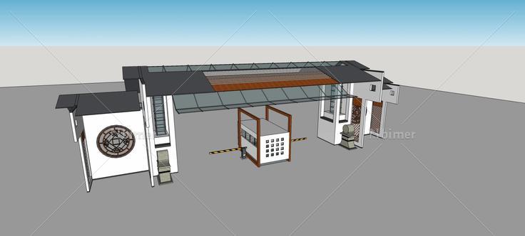 中式大门(82186)su模型下载