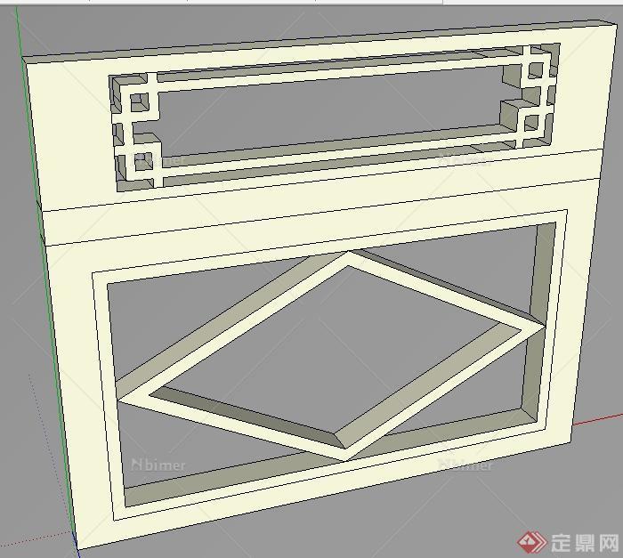 门装装饰模型——木制窗框SU模型