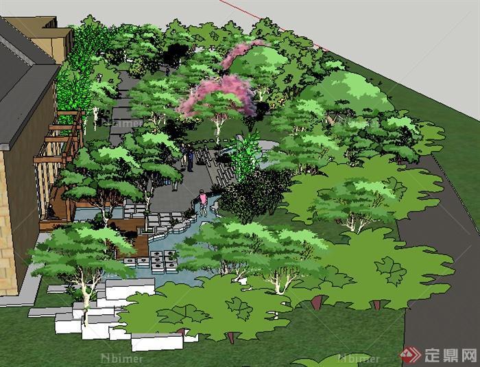 园林景观之庭院花园设计方案su模型3[原创]