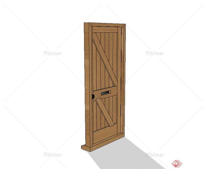 室内木质门设计su模型