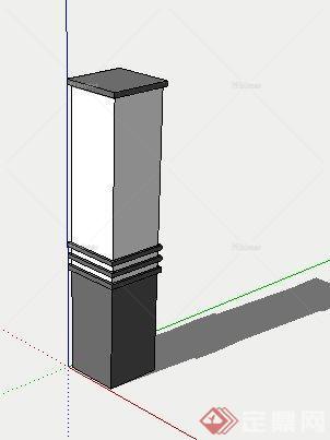 简约长方体灯柱设计su模型[原创]