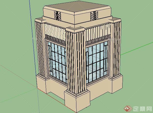 古堡式保安亭SketchUp(SU)3D模型