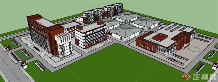 某地藏药厂建筑设计整体SU模型