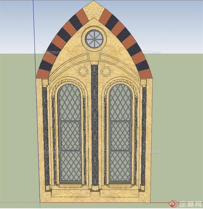 欧式风格建筑节点窗子设计SU模型